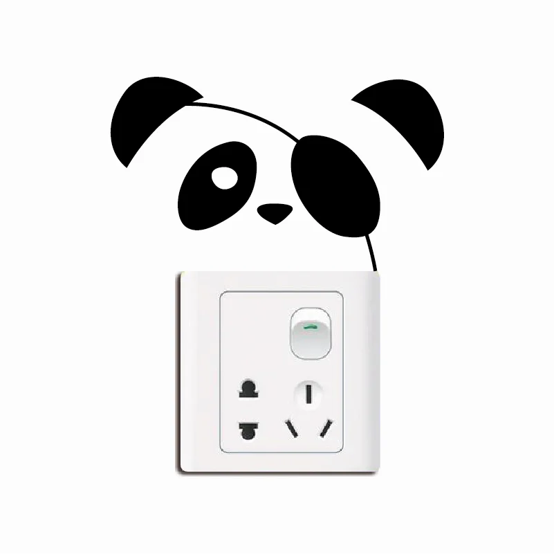 Panda-6 Creative Pirate Panda Switch Sticker Cartoon Animal Vinyl Wall for Kids Room Home Wallpaper | Обустройство дома