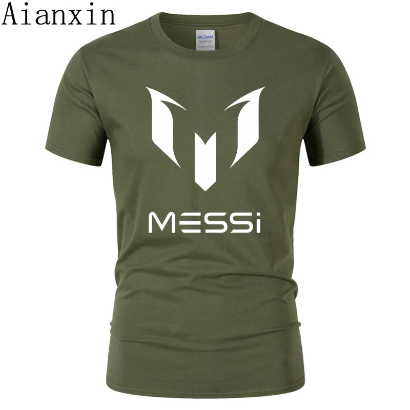 

AIANXIN summer brand 100% cotton Barcelona MESSI Men t-shirt tops Man casual short sleeve t shirts Plus Size 2XL hip-hop tee