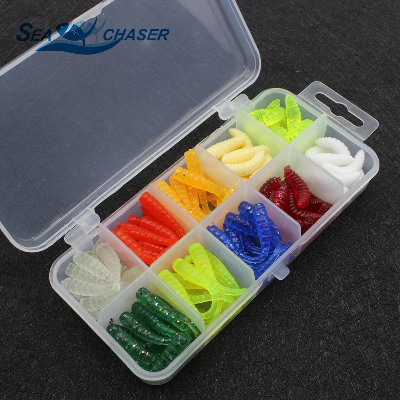 

NEW 100pcs/lot Fishing Lures bread bug Earthworm shrimp insect Soft Bait Suit Set Tackle Soft Bait and Tackle Box Free shipping