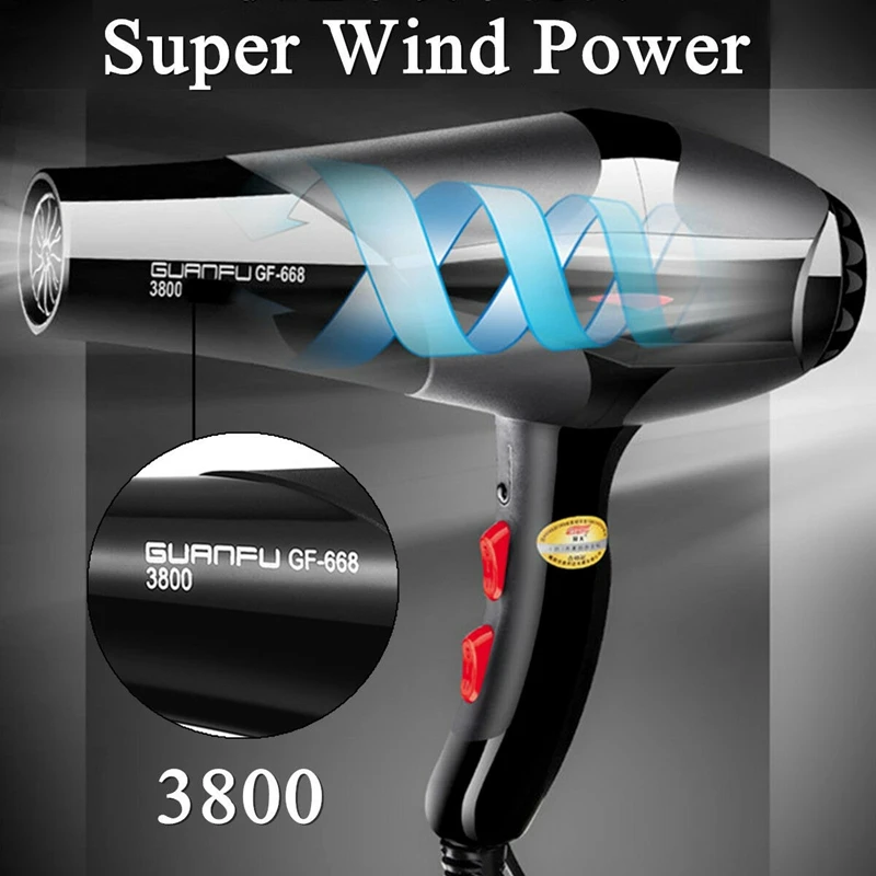 Горячее предложение!-2400 Вт Профессиональный электрический фен для волос салон 3 скорости 2 Тепловые парикмахерские выдувные штепсельные