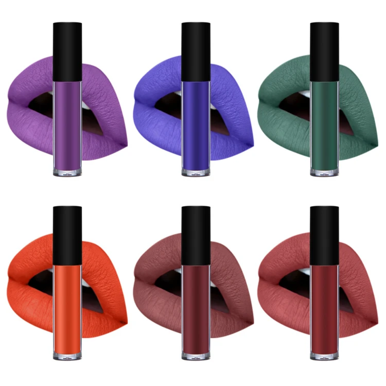 

NO Label Makeup Waterproof Liquid Matte Lip Gloss lipgloss lipstick 6 colors Glossy lip gloss for customer buy samples link