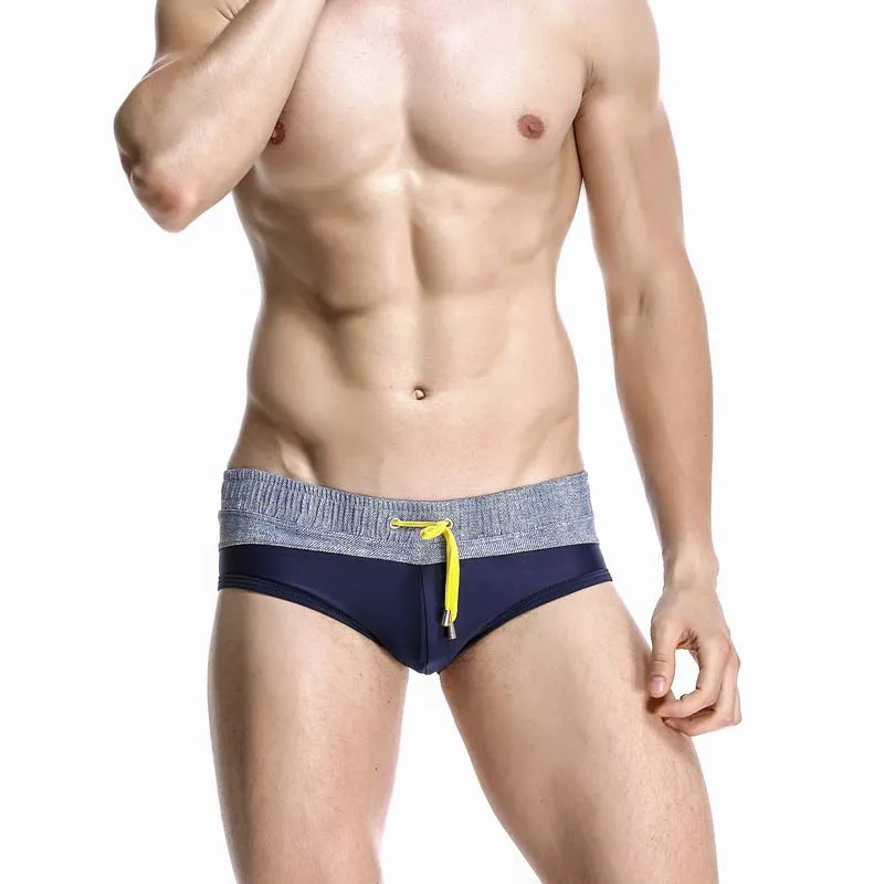 Спортивная Мужская одежда для плавания нейлоновая низкая посадка Плавки пляжная одежда больших размеров пестрые мужские плавки Maillot De Bain Homme