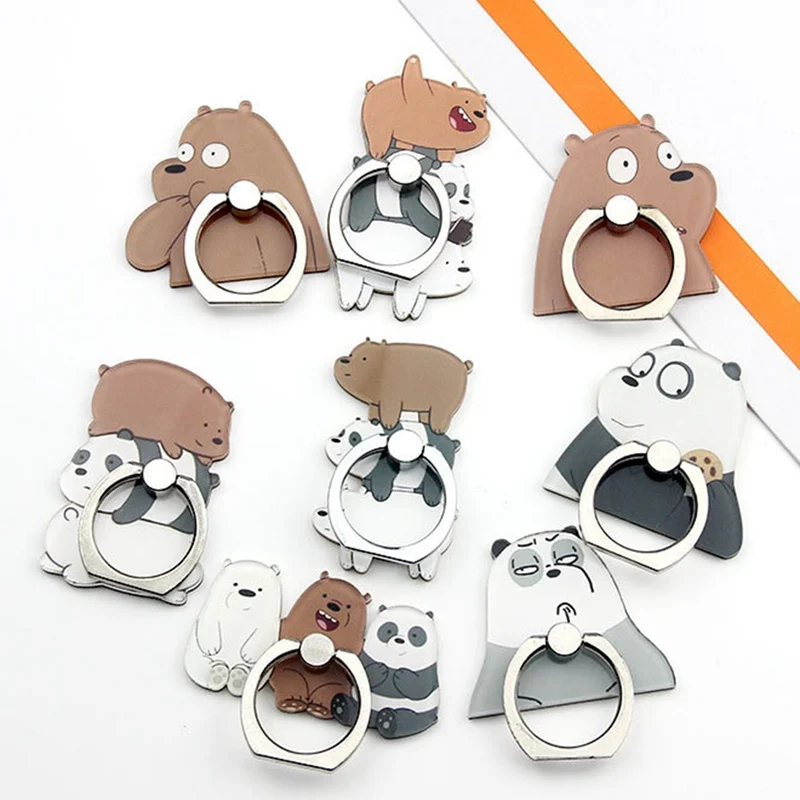 

UVR Mobile Phone Stand Holder Cartoon Beauty Lady Finger Ring Smartphone Cute Animal Bear Panda Holder Stand For All Phone