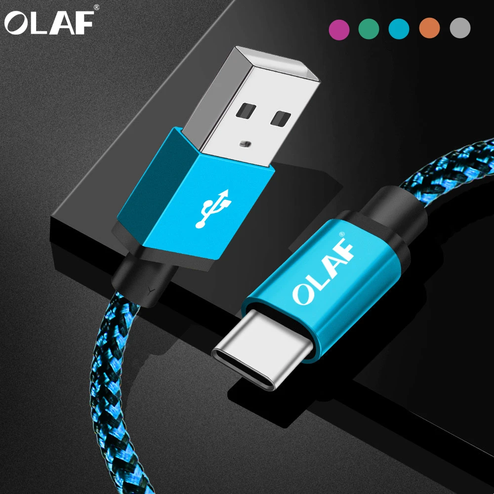 Кабель Olaf type C 1 м 2 3 usb кабель передачи данных для быстрой зарядки samsung huawei Xiaomi Redmi