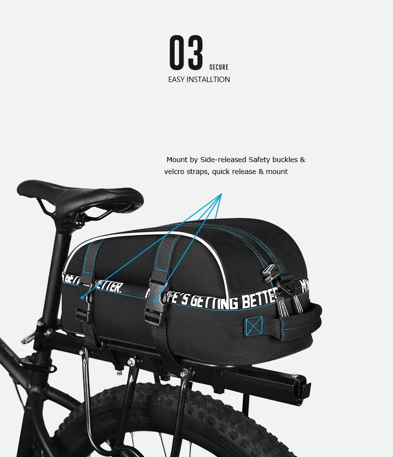 ROSWHEEL 141416, сумка на заднее сиденье для горного велосипеда, велосипеда, велосипедная Сумка на багажник, сумка на седло, сумка-переноска, сумка на плечо, 8л