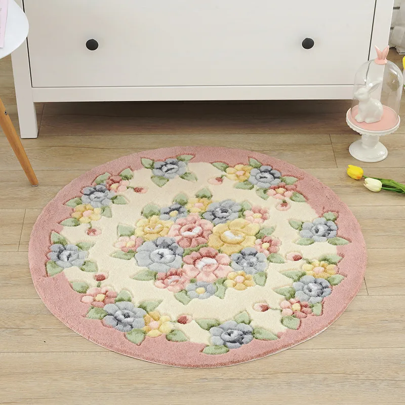 Розовый цветочный принт, круглый коврик для ванной комнаты диаметром 80 см, нескользящий коврик для ванной комнаты, коврик для ванной комнаты, дешевый коврик для ванной