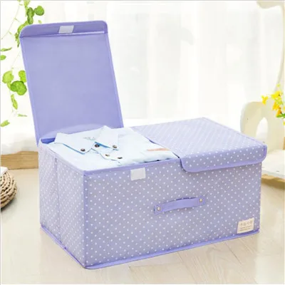 Waterproof Oxford Cloth Storage Box Foldable Double Lid Underwear Bra Socks Container Organizer Sundries Clothes Storage Box - Цвет: Style 6