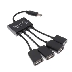 USB 3,1 Тип C Мужской Женский Трехместный l USB2.0 + Micro USB 4 в 1 OTG HUB