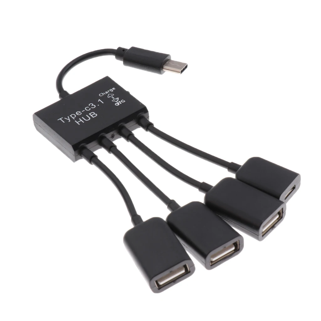 

USB 3.1 Type C Male to Female Triple l USB2.0 + Micro USB 4 in 1 OTG HUB