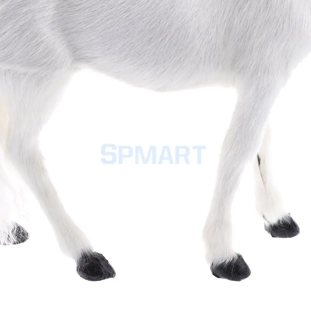 Lifelike Simulation Plush Stuffed Horse Animals Model Figure Plush Figures Soft Toy Home Decoration White