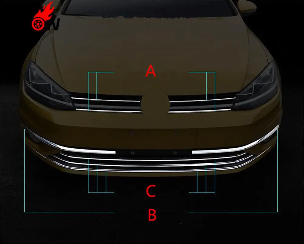 Автомобильный передний бампер сетка решетка гриль крышка полосы для VW GOLF 7,5 MK7.5 TDI подтяжка лица