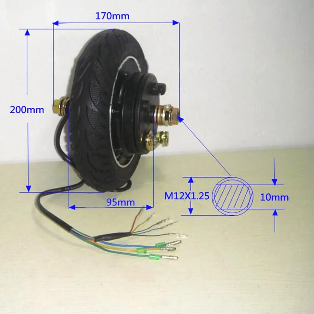 Комплект электрического скутера 36/48V 350W 8 дюймов мотор для центрального движения колеса Бесщеточный Регулятор дроссельной заслонки Электрический скутер для инвалидного кресла аксессуары Запчасти