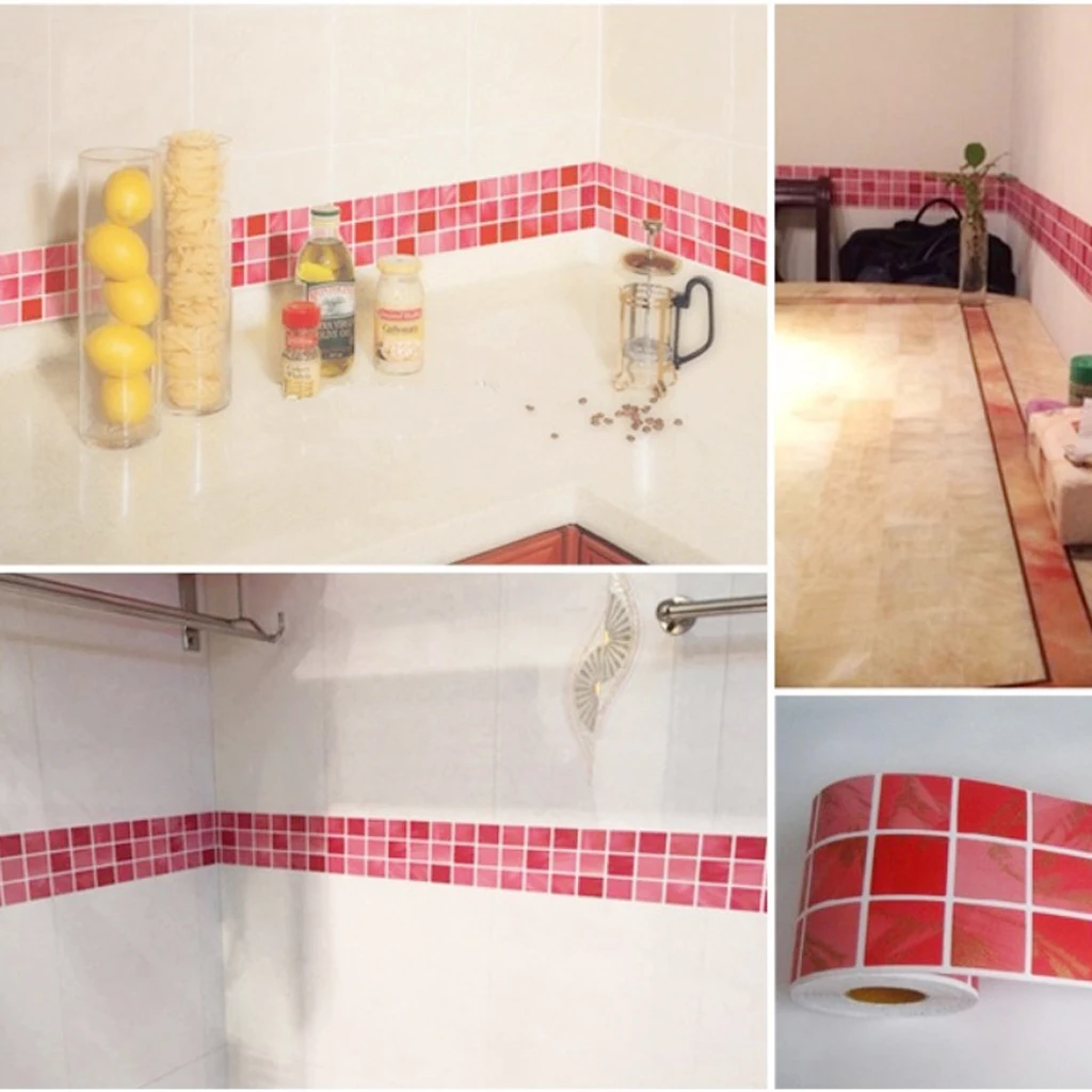  Floor Stick Mosaic Removeable Self Adhesive Wall Tile Sticker Decal DIY Kitchen Home Decorative for Bathroom Toilet Kitchen 