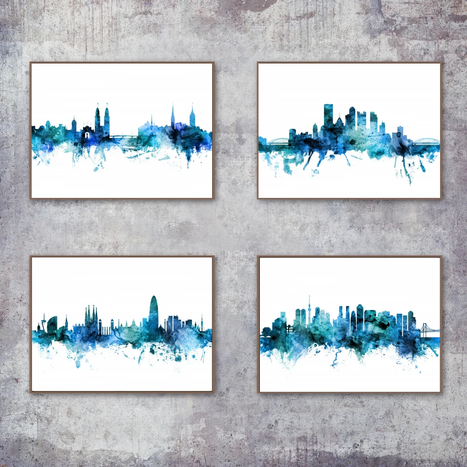 

Abstract City Poster Chicago London Paris Wall Art Canvas Painting Nordic Posters And Prints Wall Pictures For Living Room Decor