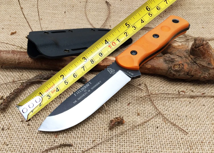 

TOPS Fieldcraft Brothers of Bushcraft Tactical Fixed Knife,9Cr18Mov Blade G10 Handle Hunting Survival Knife.