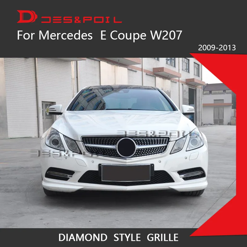 

W207 Diamond Grill C207 Grill Prefacelift For Mercedes Benz E Coupe Front Bumper Racing Grid Sport 2009-2013 E200 E320 E350 E400