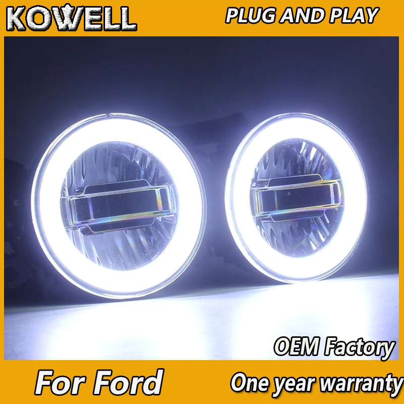 

KOWELL Car Styling Fog Lamp for Ford Tourneo Courier Grand-C-MAX LED Fog Light Auto Angel Eye LED DRL 3 function model