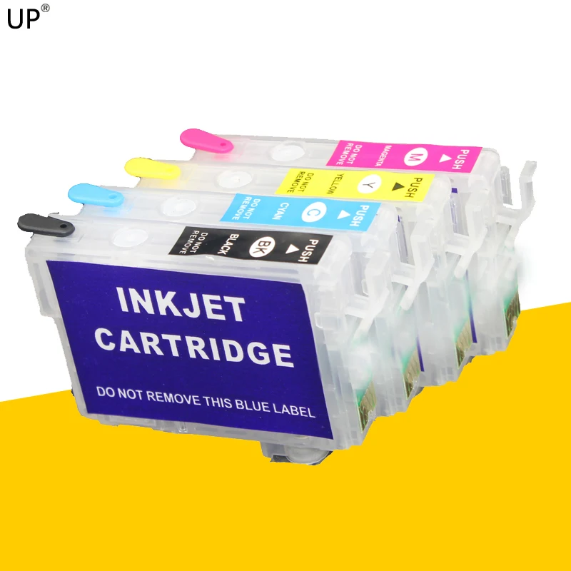 

UP 4PCS T1631 refillable ink cartridges For EPSON WF-2010W WF-2510WF WF-2520NF WF-2530DW WF-2540WF WF-2750DWF 2760DWF printer