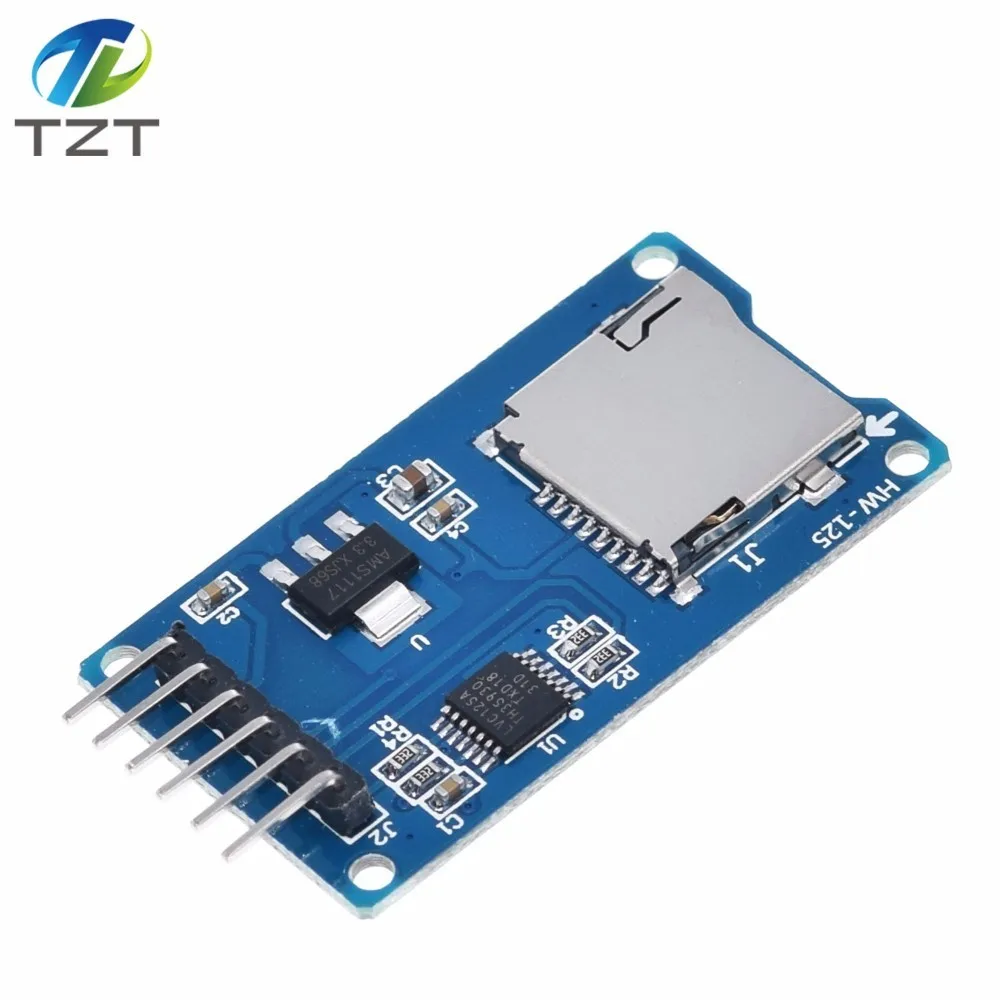 Модуль считывания карт Micro SD Mini TF интерфейсы SPI с чипом преобразователя уровня 5 В/3