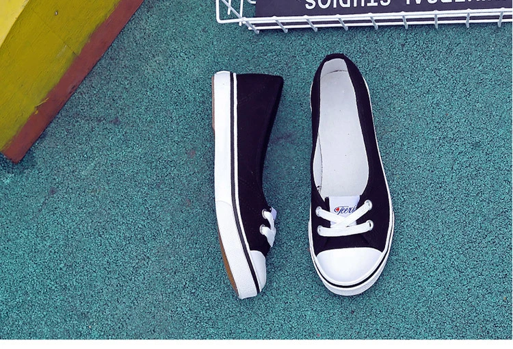 New Shallow flat women sneakers comfortable summer casual canvas shoes Breathable black Slip-on Vulcanize Shoes female NBT999 29