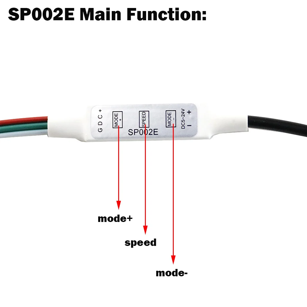 5 В USB RGB контроллер 3 кнопки SP002E мини Диммер WS2812B WS2812 управление 5050 RGB красочный Светодиодный модуль полосы пикселей JQ