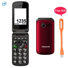 Vkworld z2 старший телефон флип сотовые телефоны tft 2.4 дюймов экран большой шрифт Большой Ключ Дизайн Раскладушки Большой Объем Dual SIM FM Факел MP3
