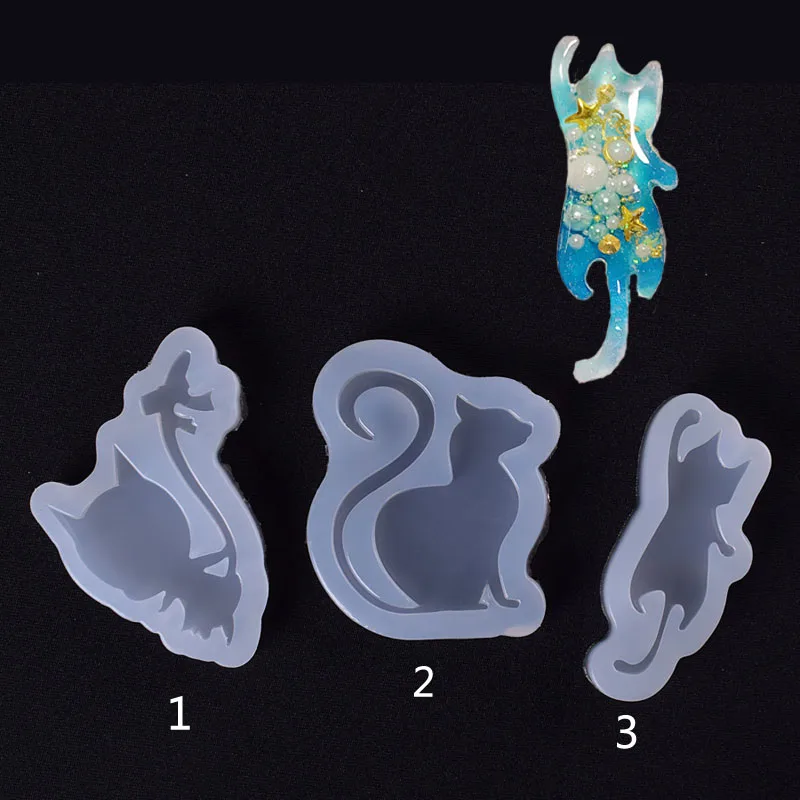 

Epoxy Clear Cat Silicone Resin Liquid Mold Pendant Casting Beads Crystal Molds DIY Jewelry Making Tool Hand Craft