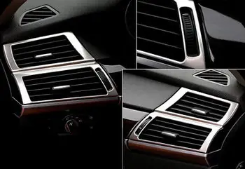 

Interior Side Air Outlet Diffuser Vent Trim Silver Steel For BMW X5 E70 08-13