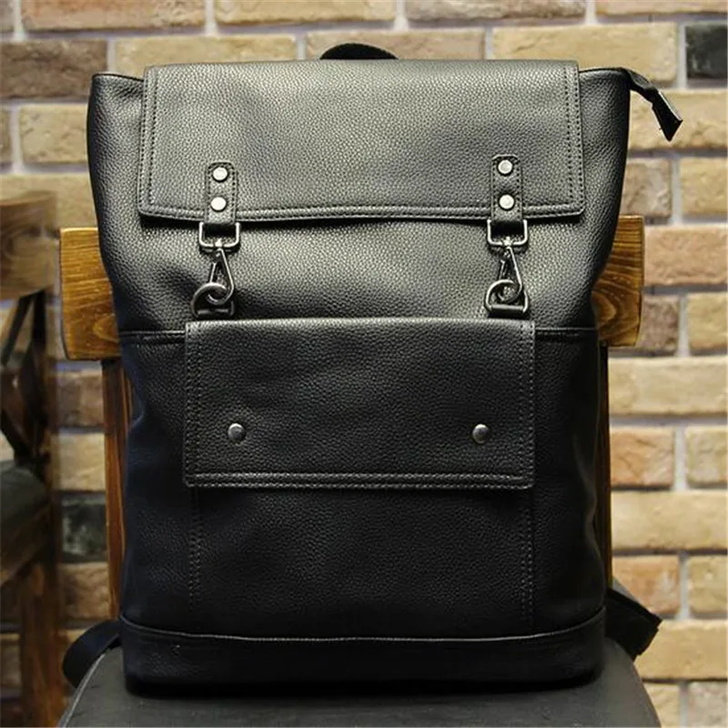 Hot Sale PU Oil Wax Leather Backpacks Western Style Fashion Bag For Men