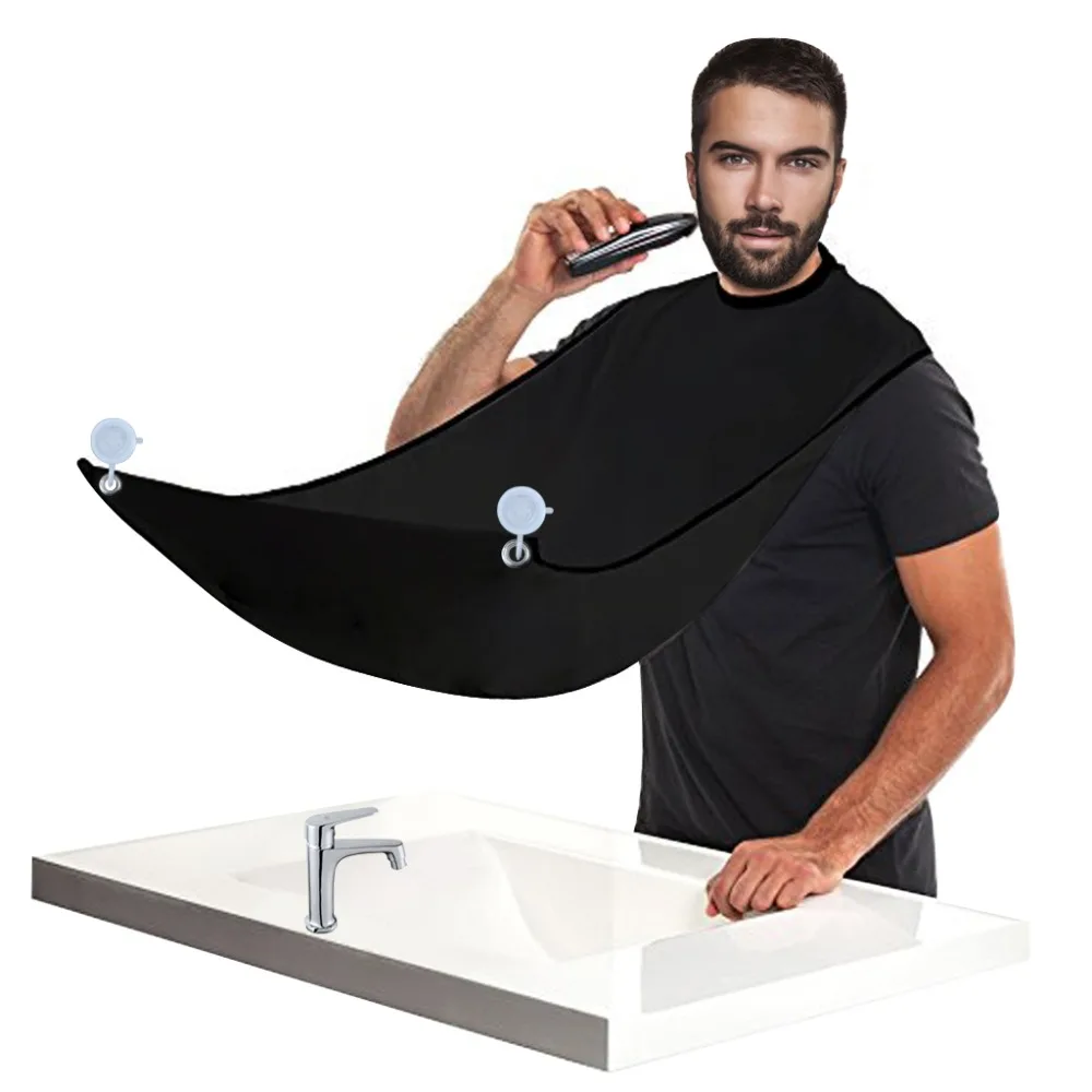 Male Beard Apron Cape Trimming Catcher for Man Shaving Clean Tool with Suction Cups for Mirror  (1)