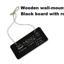 10 шт./лот новая Маленькая деревянная настенная черная доска с веревкой деревянная доска Памятка деревянная дверная доска