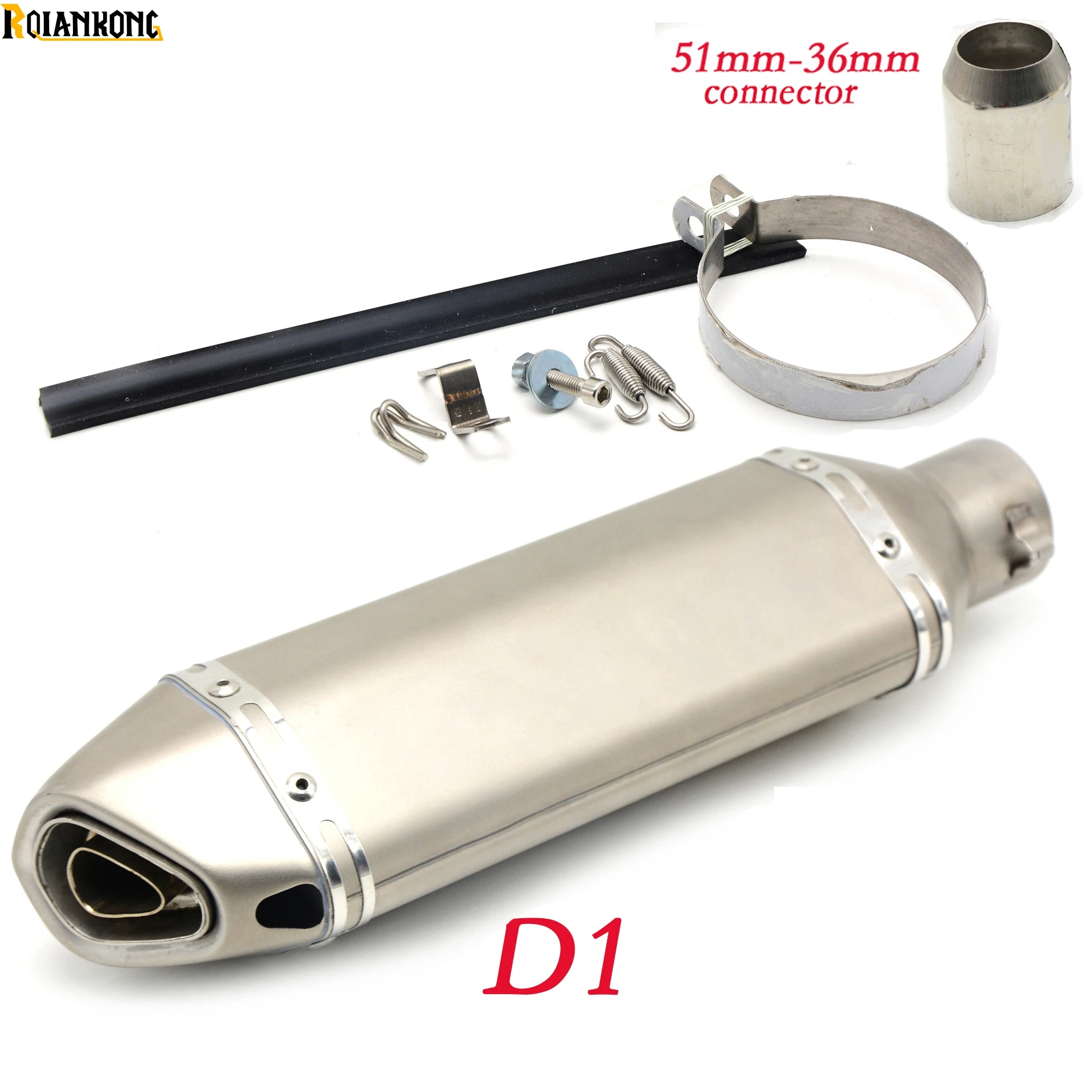 Глушитель выхлопной трубы АК для мотоцикла 51/61/36 мм YAMAHA TRICKER DT TW PW RT 50 80 85 90 100 125 225 230