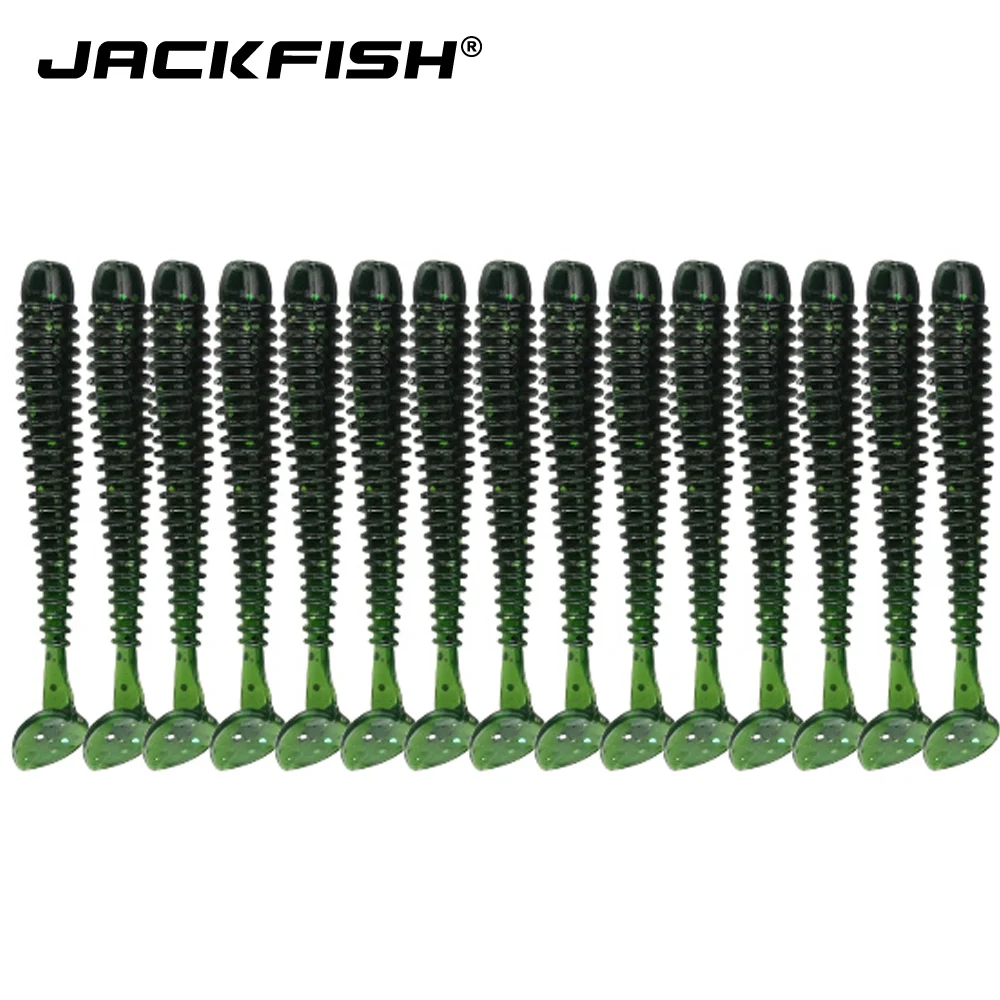

JACKFISH 15pcs/lot 7.5CM/2G T tail soft fishing lure Jig Head Soft Artificial Bait Soft lure Swimbaits for Fly Fishing Tackle