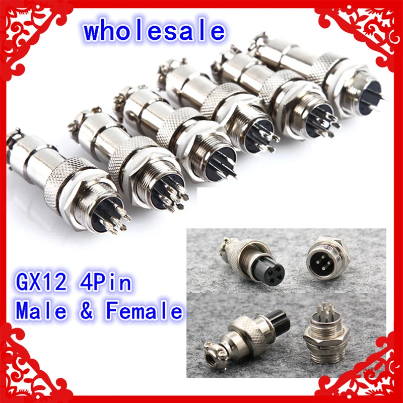 High Quality 12mm Wire Panel Connector GX12 Male/&Female Aviation Socket Plug