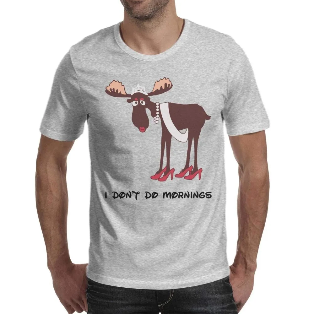TTYUN Men's I Don't Do Mornings O-Neck Short Sleeve Cotton T Shirts | Мужская одежда