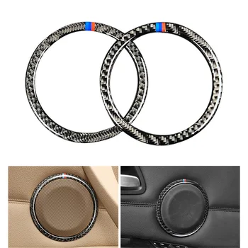 

Carbon Fiber M-Stripe Interior Door Loudspeaker Sticker Trim For BMW E90 X1 E84