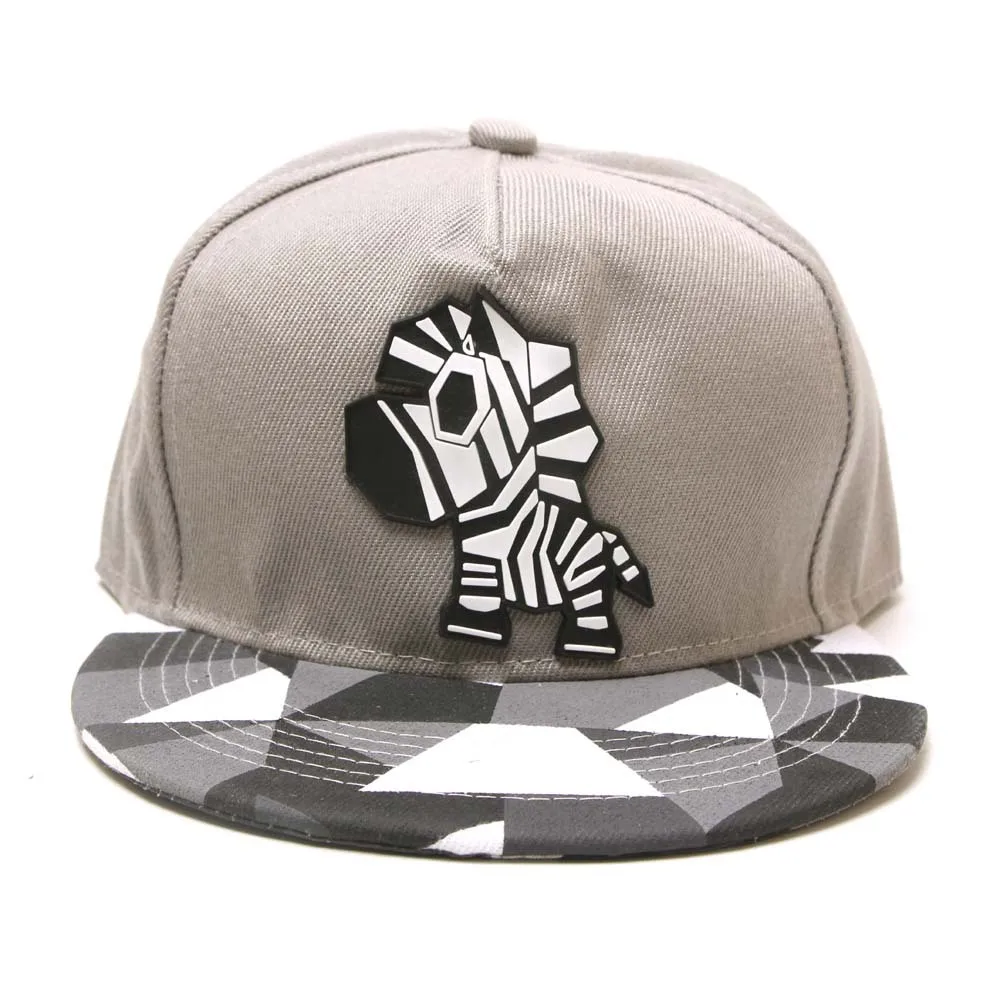 Cartoon Animals Stereoscopic Rubber Unisex Hip Hop Caps Men Outdoor Breathable Shade Trend Snapback Hat For Women Lovely Cap Y14 - Цвет: Gray zebra