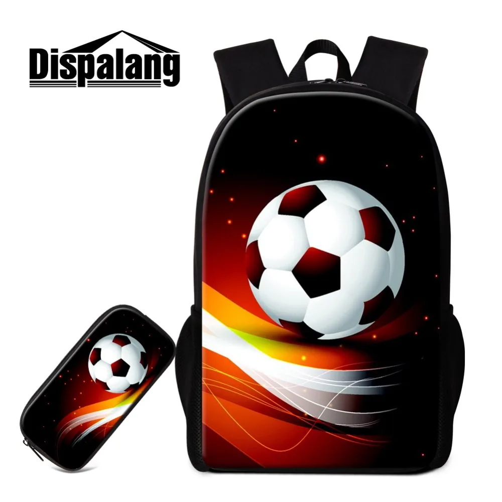 

Dispalang Children School Bags Print Foot Ball on Backpack with Filled Pencil Case 2pcs/set Kids Colorful Mochila Cute Pen Box