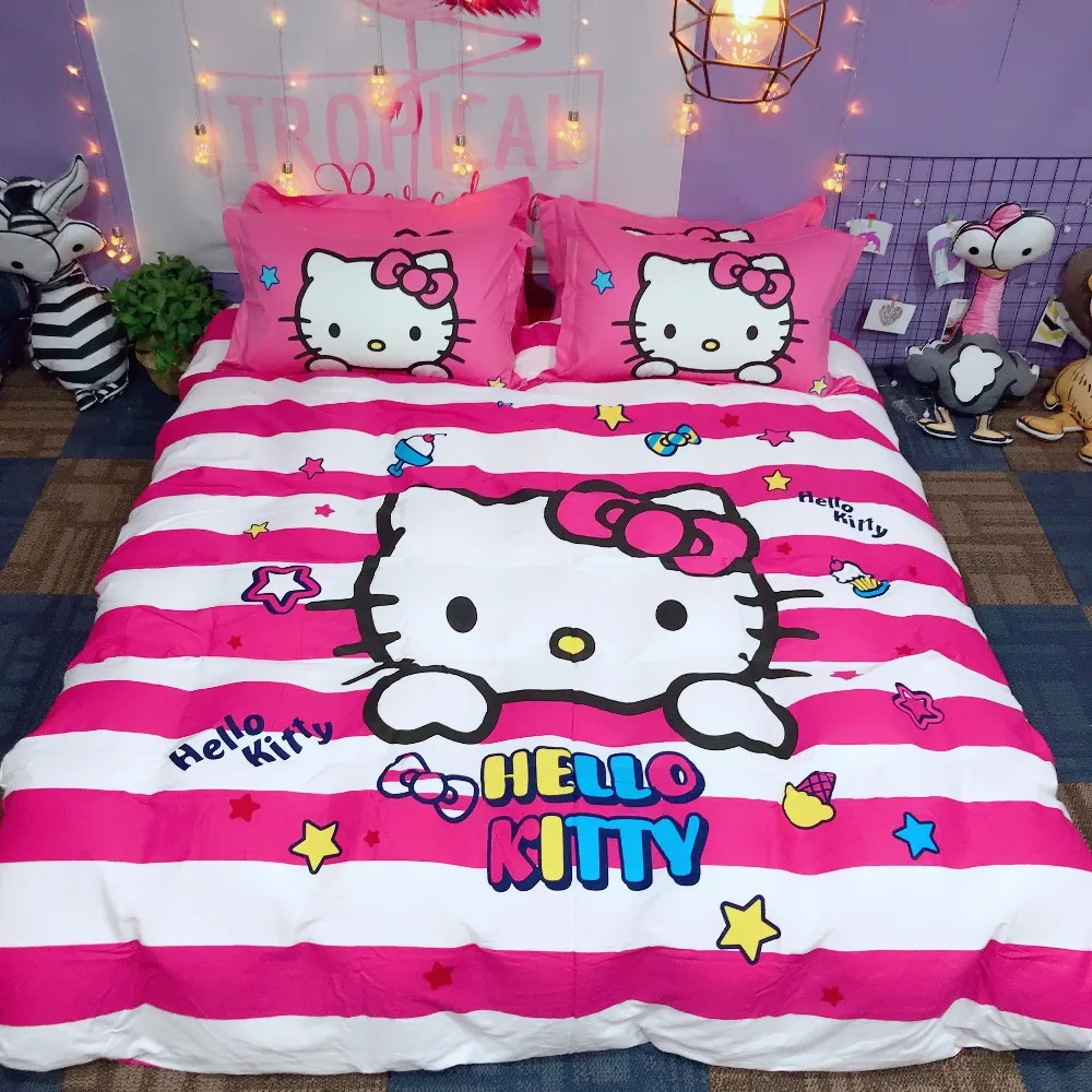 Hello Kitty Bedding Set Duvet Cover Flat Sheet Pillowcase for Kids Multi sizes 