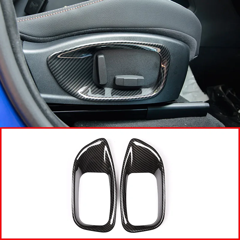 

2pcs Carbon Fiber Style ABS Chrome Car Seat Decoration Frame Cover Trim For Jaguar XE XF F-PACE f pace X761 Accessories