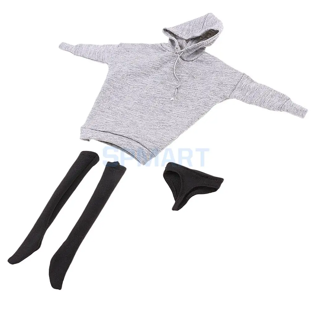 1/6 Street Style Hoodie Sweatshirt+Stocking+Briefs for 12inch    Kumik Figure Body