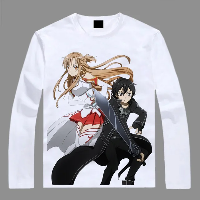 Hot sword art online fans long sleeve t shirt Asuna Kirito pattern
