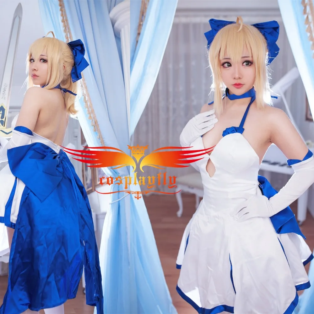 Карнавальный костюм Fate/Zero Fate/Stay Night Nero Saber Lily Blue Type-moon 10-летняя годовщина платье для