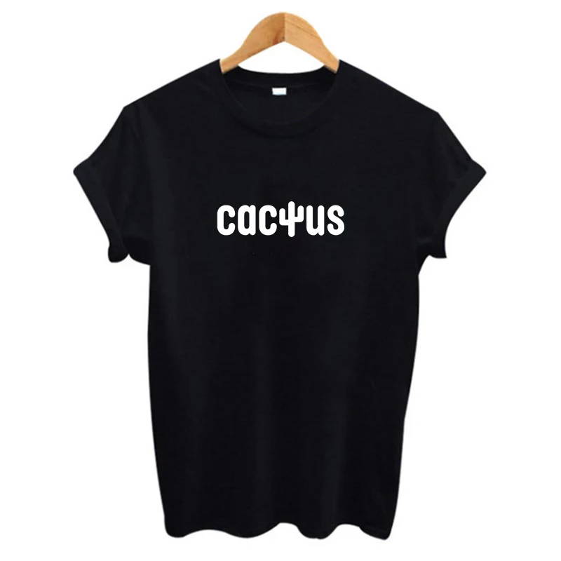 2019 SMMER الصبار قميص مطبوع قميص كاجوال قطني الإناث قمم المحملة محب نعرفكم المتناثرة