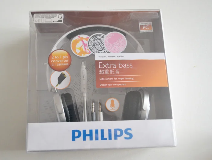 Профессиональные стереонаушники Philips SHM7110U 2 метра в длину с микрофоном