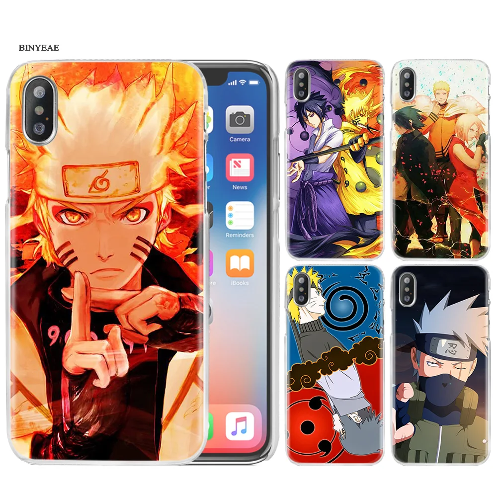 

BinYeae Sasuke Naruto Shell Case Cover Clear Hard PC Plastic for iPhone XS Max XR 7 8 6 6s Plus X 5 5s SE 5C 4 4S Coque Fundas