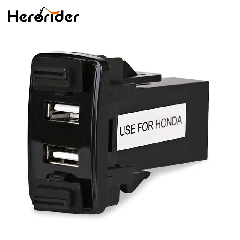 Herorider Car USB Charger Socket Adapter Dual USB Power Outlet Car Interface Socket Car Charger