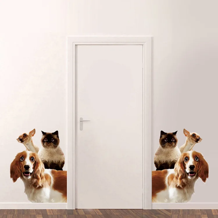 Removable Home Room Windows Cute Cat Dog Pet Face Wall Stickers Art Vinyl NEW