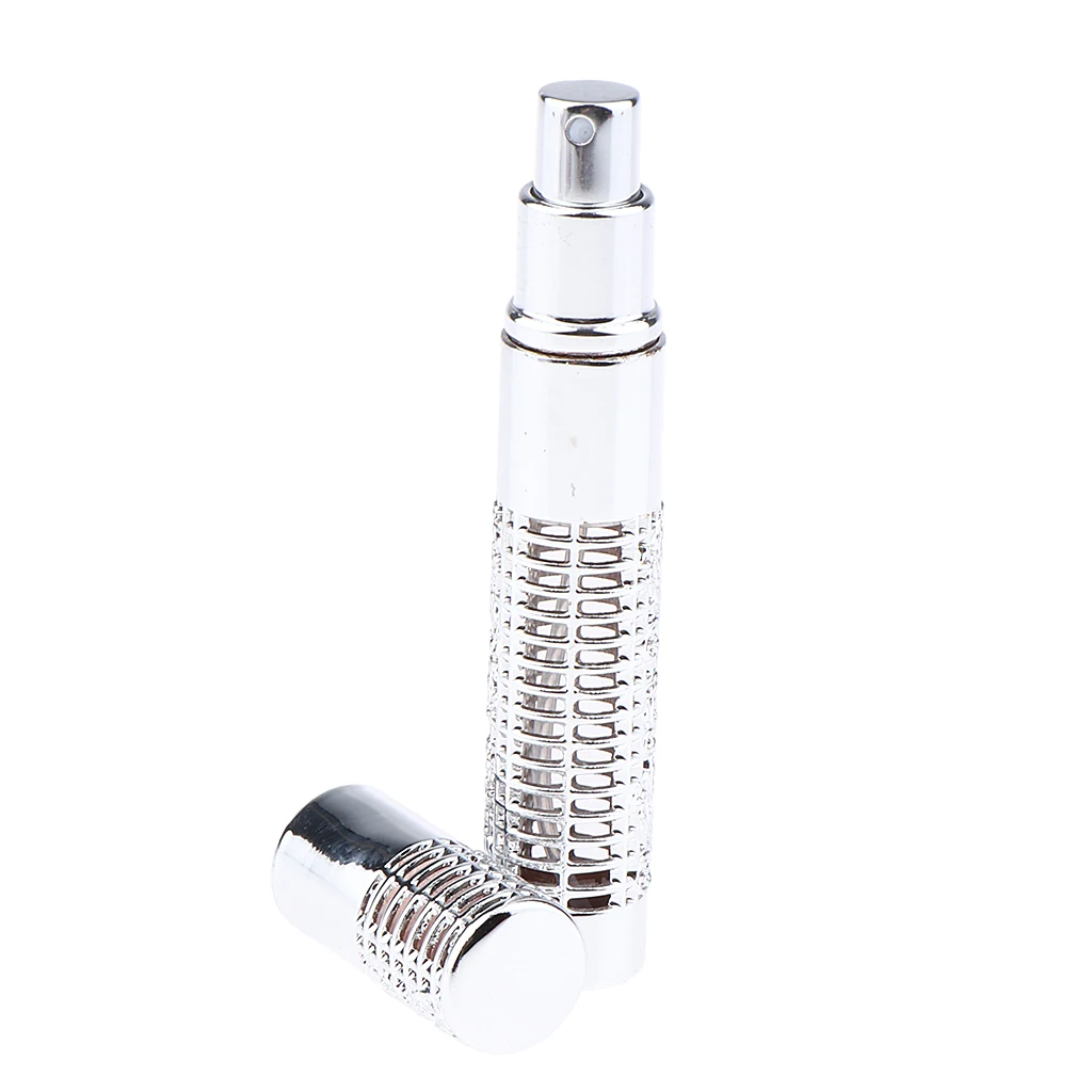 Graceful 5ml Refillable Perfume Atomizer Traveling Empty Pump Spray Bottles, Highly Polished Hollow Design Cosmetic Containers