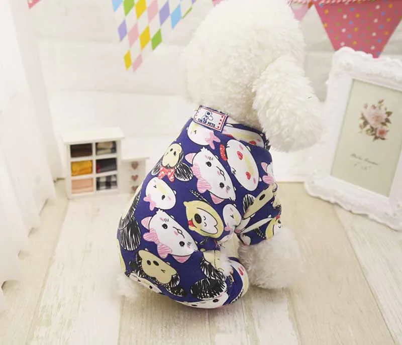 Cute Printed Pet Clothes Small Dog Jumpsuit Rompers Puppy Pet Hoodie Coat for Dogs Cats Super Soft and Warm Chihuahua Costume Dog Apparel XS S M L XL14